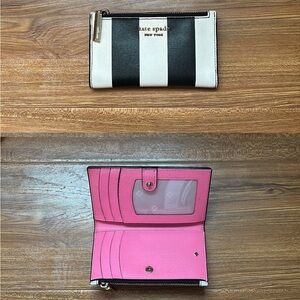 Kate Spade Black & White Vertical Stripe Wallet